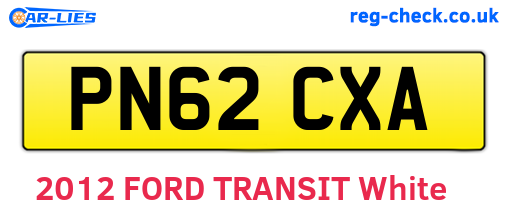 PN62CXA are the vehicle registration plates.