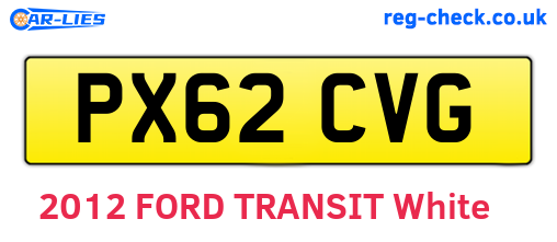 PX62CVG are the vehicle registration plates.