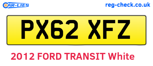 PX62XFZ are the vehicle registration plates.