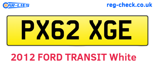 PX62XGE are the vehicle registration plates.