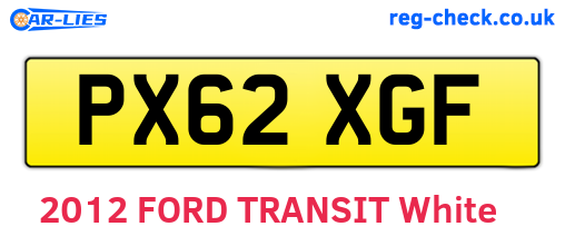 PX62XGF are the vehicle registration plates.