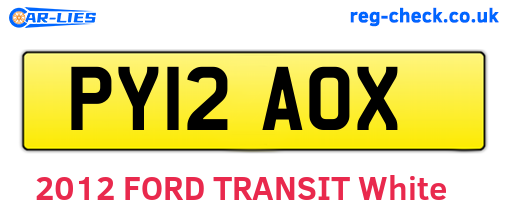 PY12AOX are the vehicle registration plates.