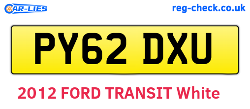 PY62DXU are the vehicle registration plates.