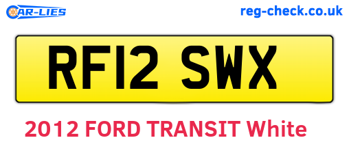 RF12SWX are the vehicle registration plates.