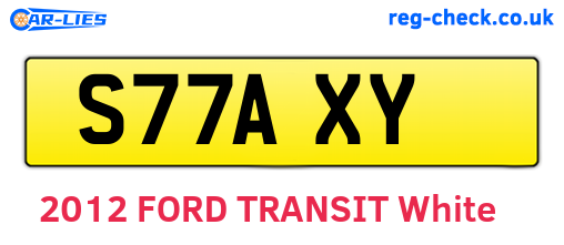 S77AXY are the vehicle registration plates.