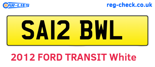 SA12BWL are the vehicle registration plates.