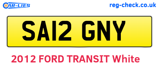 SA12GNY are the vehicle registration plates.