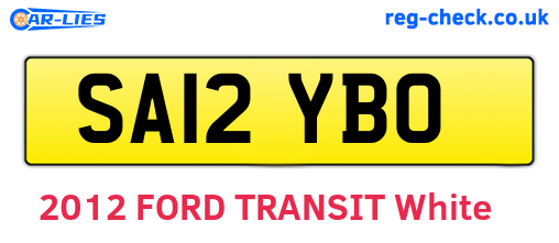 SA12YBO are the vehicle registration plates.