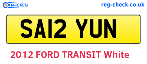 SA12YUN are the vehicle registration plates.
