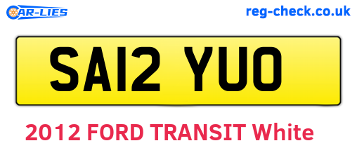 SA12YUO are the vehicle registration plates.