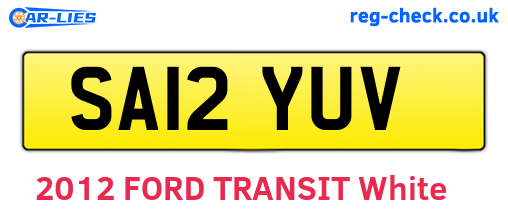 SA12YUV are the vehicle registration plates.