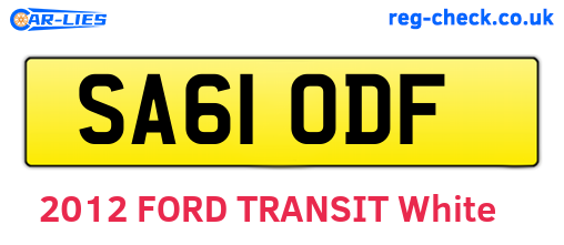 SA61ODF are the vehicle registration plates.