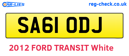 SA61ODJ are the vehicle registration plates.