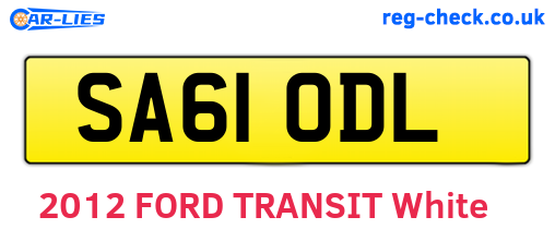 SA61ODL are the vehicle registration plates.