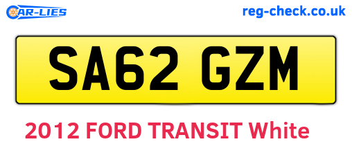 SA62GZM are the vehicle registration plates.