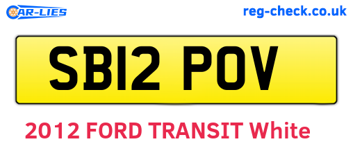SB12POV are the vehicle registration plates.