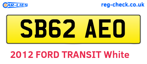 SB62AEO are the vehicle registration plates.