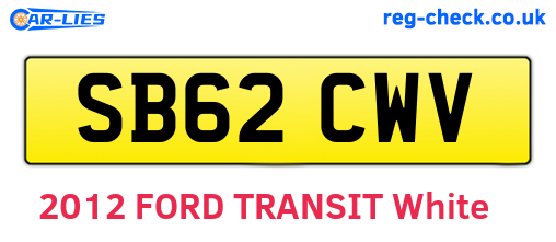 SB62CWV are the vehicle registration plates.