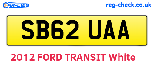 SB62UAA are the vehicle registration plates.