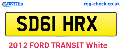SD61HRX are the vehicle registration plates.