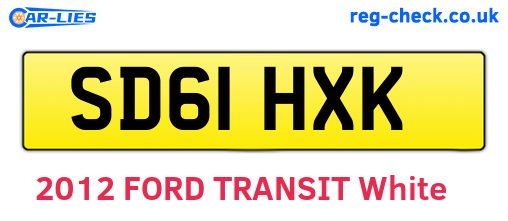 SD61HXK are the vehicle registration plates.