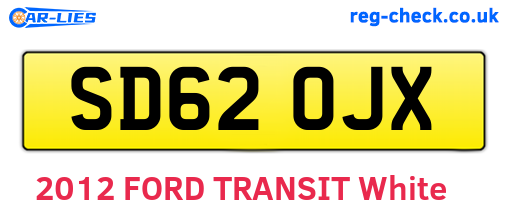 SD62OJX are the vehicle registration plates.
