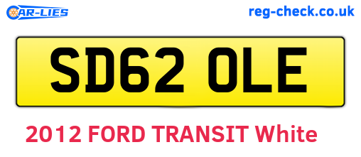 SD62OLE are the vehicle registration plates.