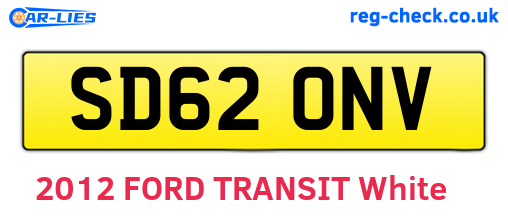 SD62ONV are the vehicle registration plates.