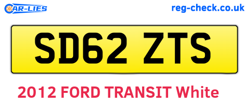 SD62ZTS are the vehicle registration plates.