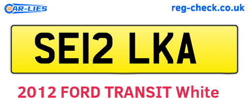 SE12LKA are the vehicle registration plates.