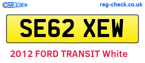 SE62XEW are the vehicle registration plates.