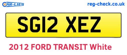 SG12XEZ are the vehicle registration plates.