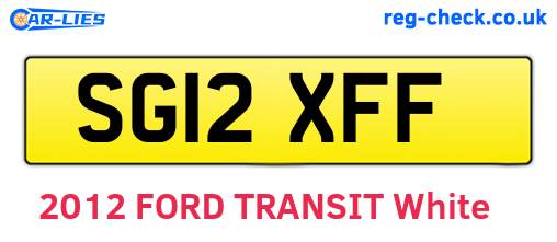SG12XFF are the vehicle registration plates.