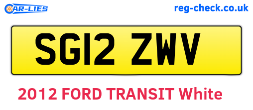 SG12ZWV are the vehicle registration plates.