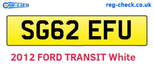 SG62EFU are the vehicle registration plates.