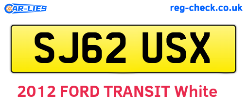 SJ62USX are the vehicle registration plates.