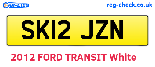 SK12JZN are the vehicle registration plates.