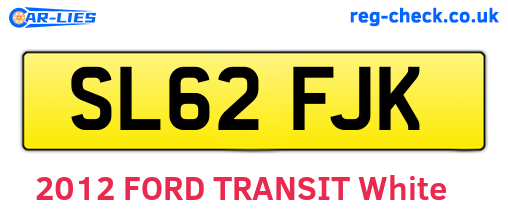 SL62FJK are the vehicle registration plates.