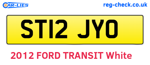 ST12JYO are the vehicle registration plates.