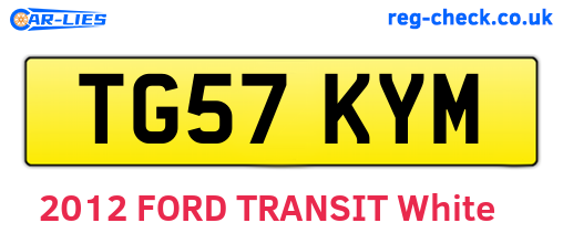 TG57KYM are the vehicle registration plates.