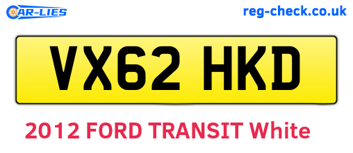 VX62HKD are the vehicle registration plates.