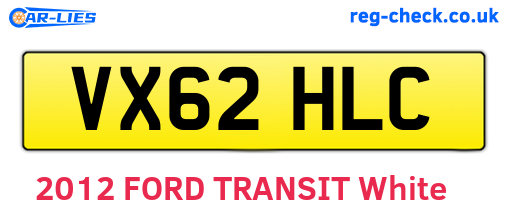 VX62HLC are the vehicle registration plates.