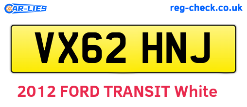VX62HNJ are the vehicle registration plates.