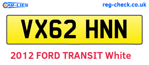 VX62HNN are the vehicle registration plates.