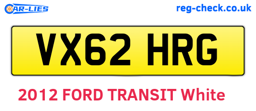VX62HRG are the vehicle registration plates.