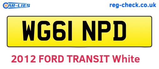 WG61NPD are the vehicle registration plates.