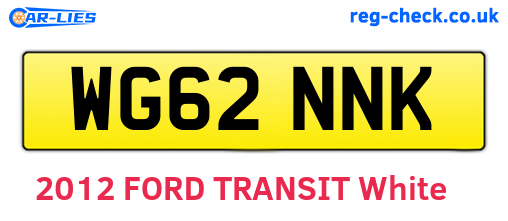 WG62NNK are the vehicle registration plates.