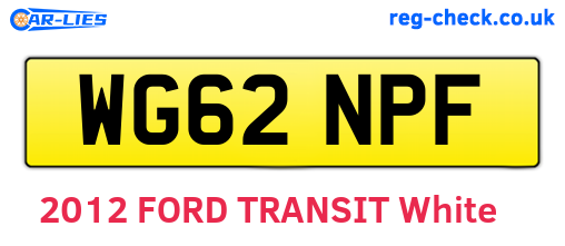 WG62NPF are the vehicle registration plates.