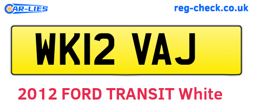 WK12VAJ are the vehicle registration plates.