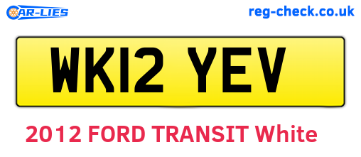 WK12YEV are the vehicle registration plates.